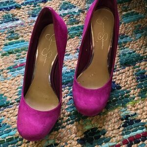 Jessica Simpson Jazzy Berry Heels Size 7.5